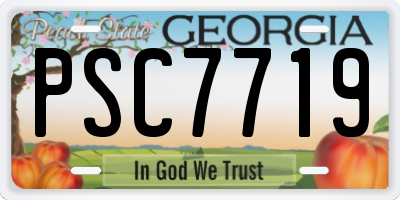 GA license plate PSC7719