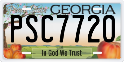 GA license plate PSC7720