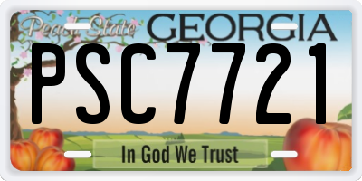 GA license plate PSC7721