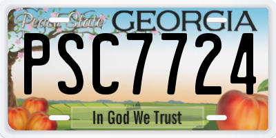 GA license plate PSC7724
