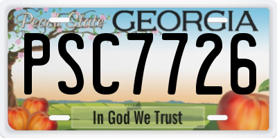 GA license plate PSC7726