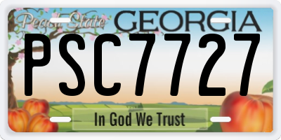 GA license plate PSC7727