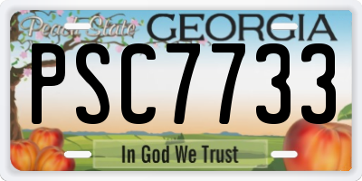 GA license plate PSC7733