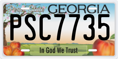 GA license plate PSC7735