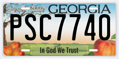 GA license plate PSC7740