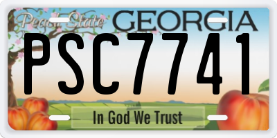 GA license plate PSC7741