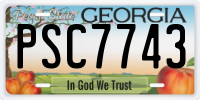 GA license plate PSC7743