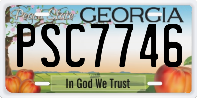 GA license plate PSC7746