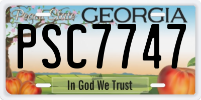 GA license plate PSC7747