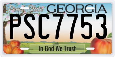 GA license plate PSC7753