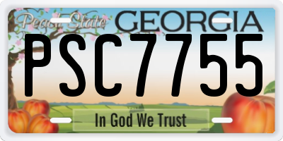 GA license plate PSC7755