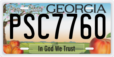 GA license plate PSC7760
