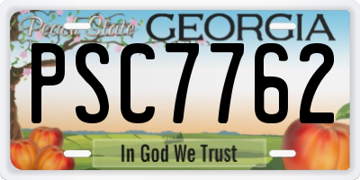 GA license plate PSC7762