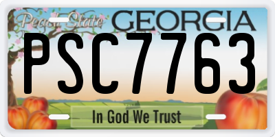 GA license plate PSC7763