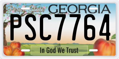 GA license plate PSC7764