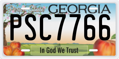 GA license plate PSC7766