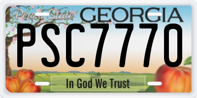 GA license plate PSC7770