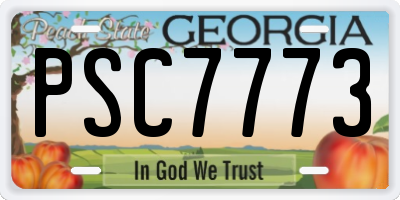 GA license plate PSC7773