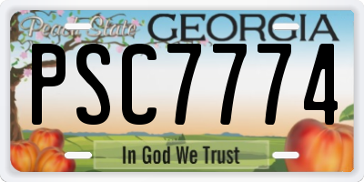 GA license plate PSC7774