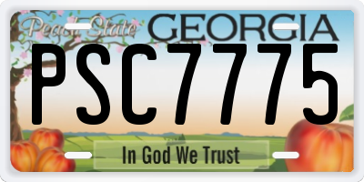 GA license plate PSC7775