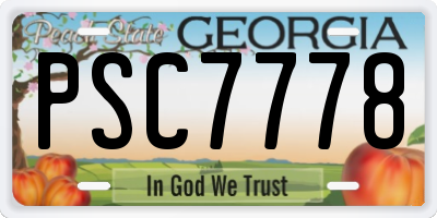GA license plate PSC7778