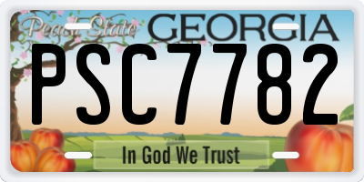 GA license plate PSC7782