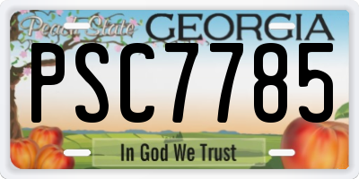 GA license plate PSC7785
