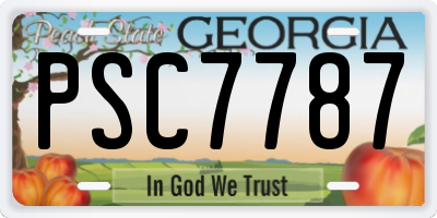 GA license plate PSC7787