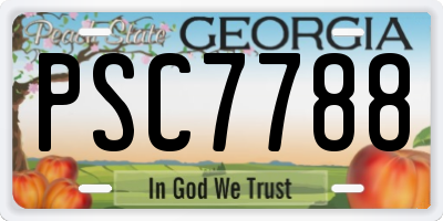 GA license plate PSC7788