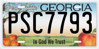 GA license plate PSC7793