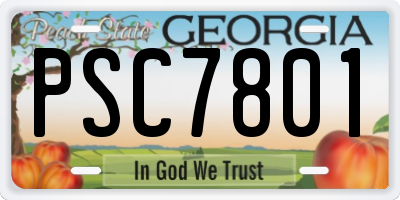 GA license plate PSC7801