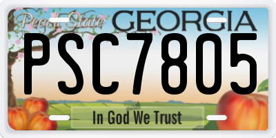 GA license plate PSC7805