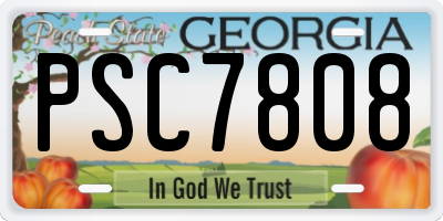 GA license plate PSC7808