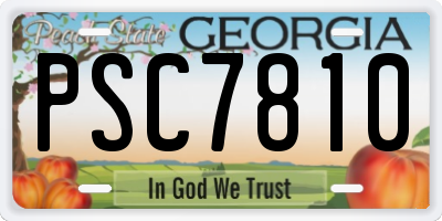 GA license plate PSC7810