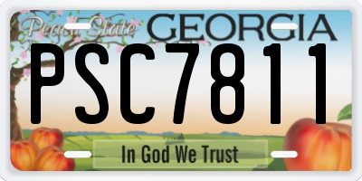 GA license plate PSC7811