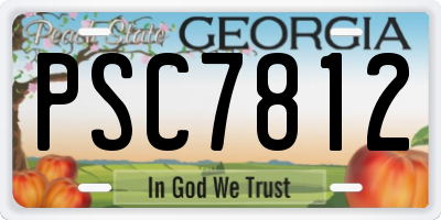 GA license plate PSC7812