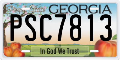 GA license plate PSC7813