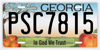 GA license plate PSC7815