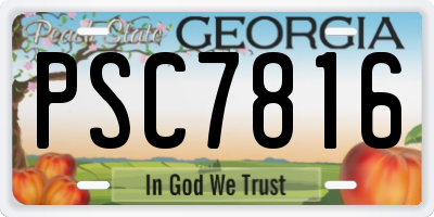 GA license plate PSC7816