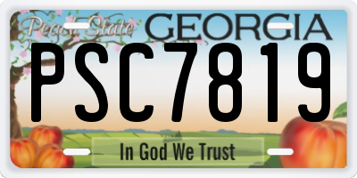 GA license plate PSC7819
