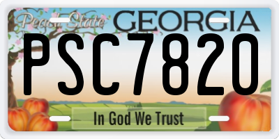 GA license plate PSC7820