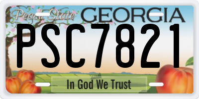 GA license plate PSC7821