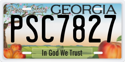 GA license plate PSC7827