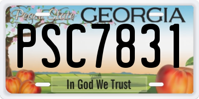 GA license plate PSC7831