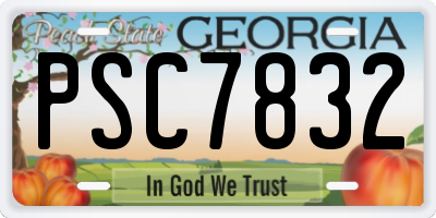 GA license plate PSC7832