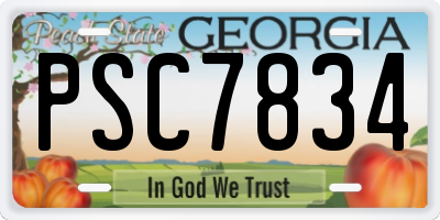 GA license plate PSC7834