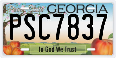 GA license plate PSC7837