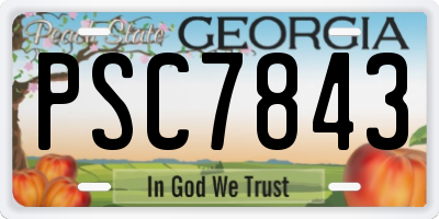 GA license plate PSC7843