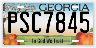 GA license plate PSC7845