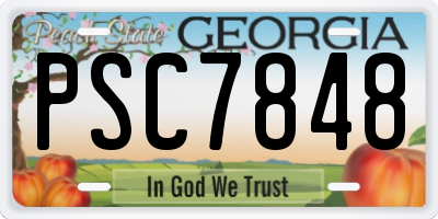 GA license plate PSC7848